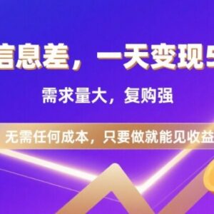 零门槛零成本高需求信息差副业 项目操作及收益情况详解-雨叶虚拟资源网