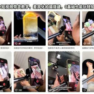 0基础可学抖音短视频带货教程 含拍摄搭建剪辑选品全内容-雨叶虚拟资源网