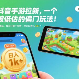 抖音手游拉新偏门玩法实操拆解 每日操作十分钟可获千元收入-雨叶虚拟资源网
