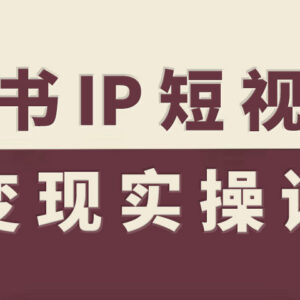 读书IP短视频变现实操课 全流程起号运营变现方法指南-雨叶虚拟资源网