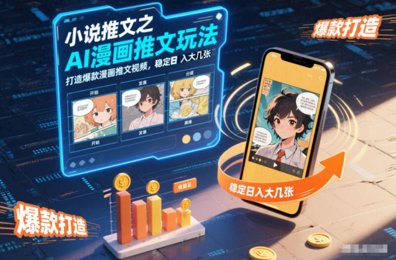 AI漫画小说推文全流程教程 零基础做爆款视频获稳定收益