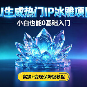 AI生成热门IP冰雕项目实操教程 0基础小白可上手变现指南-雨叶虚拟资源网