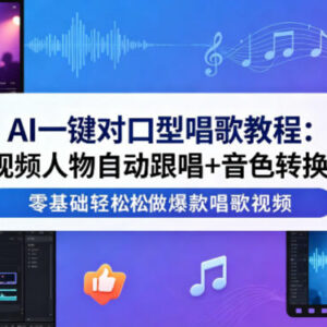 AI对口型唱歌视频制作教程 零基础学自动跟唱及音色转换技巧-雨叶虚拟资源网