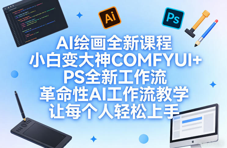 零基础学习COMFYUI+PS全新AI绘画工作流 全套实操教学课程