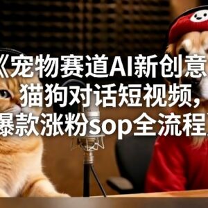 宠物赛道AI创意玩法 猫狗对话短视频爆款涨粉SOP全流程解析-雨叶虚拟资源网