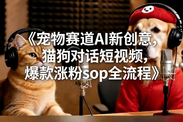 宠物赛道AI创意玩法 猫狗对话短视频爆款涨粉SOP全流程解析