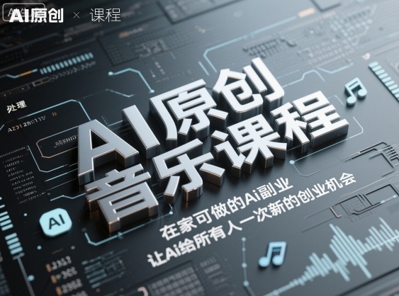 0基础可学AI原创音乐课程 在家可做的低门槛AI副业创业教程