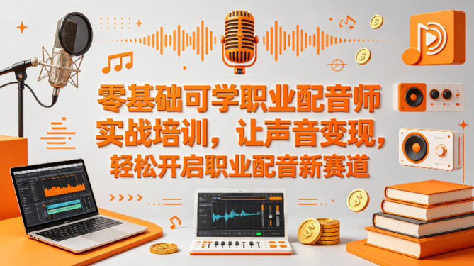 零基础可学职业配音实战培训 掌握技能开启声音变现新路径
