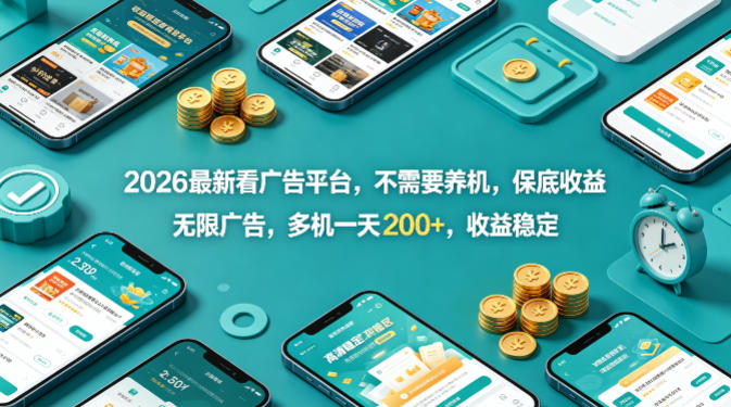 2026年无需养机看广告平台详解 不限观看次数收益稳定到账便捷