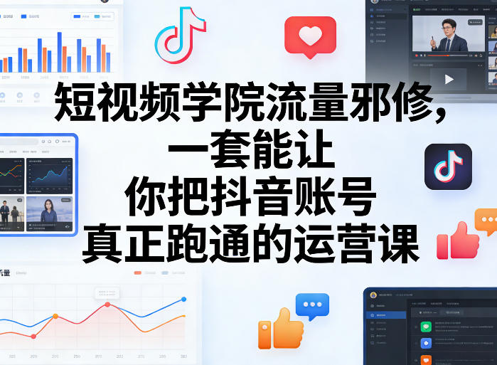 抖音运营实操系统课 学会爆款拆解快速跑通短视频账号