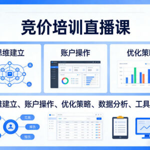 竞价员专属培训直播课 覆盖从思维建立到工具使用全流程技能提升-雨叶虚拟资源网