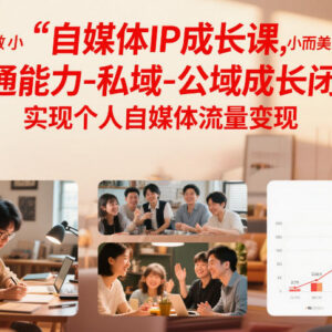 自媒体IP成长系统课程 打通公私域闭环实现个人流量变现-雨叶虚拟资源网