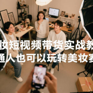 美妆短视频带货实战教学 零基础普通人入局美妆赛道全攻略-雨叶虚拟资源网