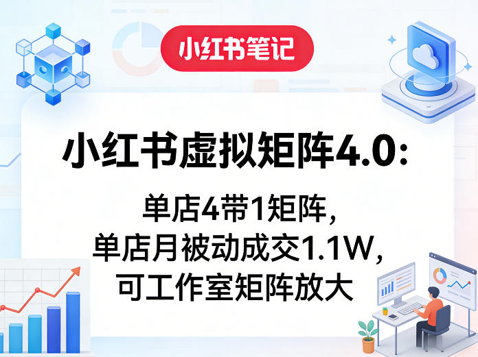 小红书虚拟矩阵4.0玩法详解 单店月入1.1W可工作室批量放大