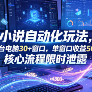 小说挂机自动化变现玩法详解 多开窗口操作流程及收益拆解-雨叶虚拟资源网