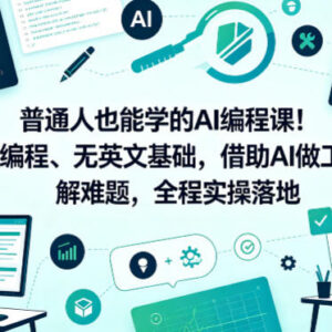 无编程英文基础可学 普通人AI编程实操落地入门课程-雨叶虚拟资源网