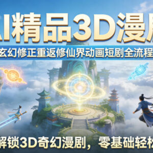 AI 3D玄幻漫剧制作全流程教学 零基础上手竖屏短剧创作-雨叶虚拟资源网