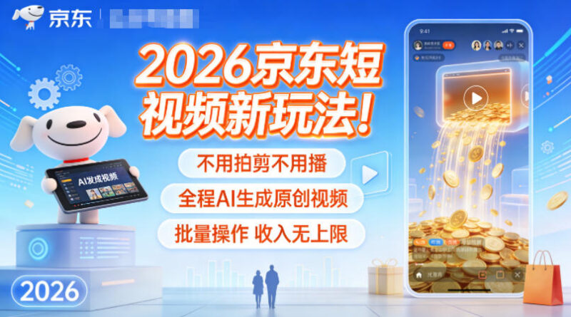 2026京东AI短视频带货新玩法 无需拍剪直播可批量操作赚佣金