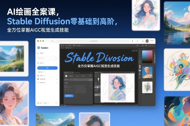 零基础到高阶Stable Diffusion AI绘画全案课 掌握AIGC视觉生成技能
