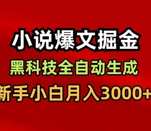 AI全自动生成小说爆文副业实操玩法 新手零经验可月入3000+-雨叶虚拟资源网
