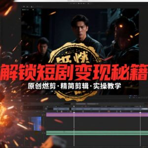 短剧拉新原创燃剪精简剪辑实操课 解锁短剧推广变现核心玩法-雨叶虚拟资源网