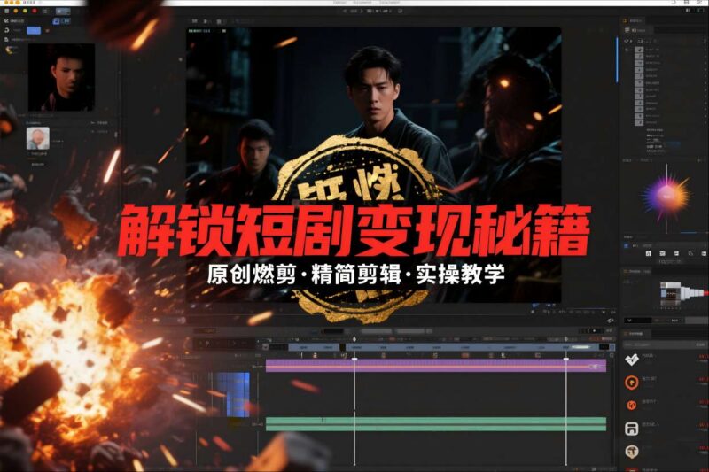 短剧拉新原创燃剪精简剪辑实操课 解锁短剧推广变现核心玩法