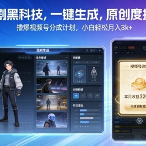 AI一键生成高原创漫剧 视频号分成计划小白低门槛变现攻略-雨叶虚拟资源网