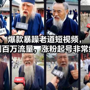 暴躁老道爆款短视频玩法拆解 百万流量涨粉起号实操教程-雨叶虚拟资源网