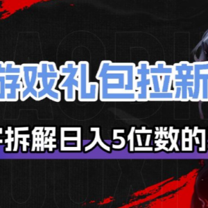 游戏礼包拉新项目全链路拆解 日入5位数核心运营逻辑详解-雨叶虚拟资源网