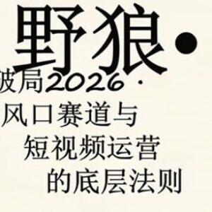 野狼团队多平台实操运营课 覆盖AI口播漫剪服装好物等热门玩法-雨叶虚拟资源网