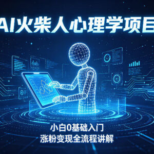 AI火柴人心理学短视频项目 0基础小白入门涨粉变现全流程解析-雨叶虚拟资源网