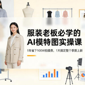 服装老板必学AI模特图实操课 省拍摄成本提升上新效率-雨叶虚拟资源网