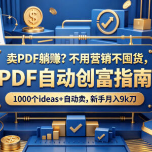零成本PDF销售创富教程 新手搭建被动收入渠道实操指南-雨叶虚拟资源网