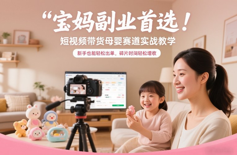 母婴赛道短视频带货实战教学 0基础宝妈碎片时间轻松增收