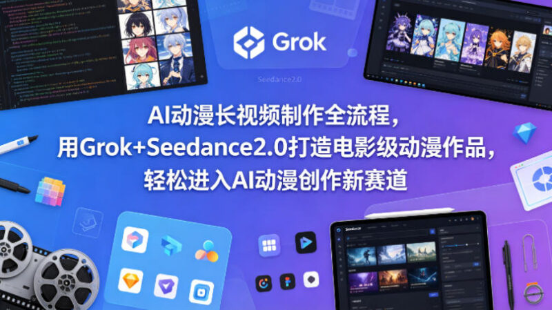 用Grok+Seedance2.0制作电影级AI动漫长视频 零基础全流程教程