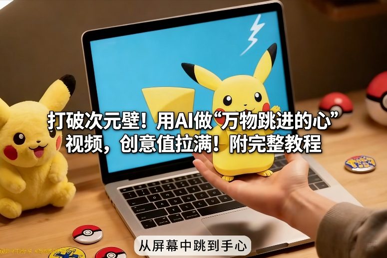 AI制作万物跳进手心创意视频教程 新手也能做出吸睛爆款