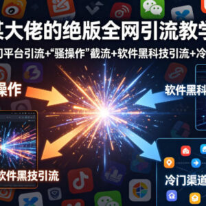 多渠道全网引流实操教学 含私域成交技巧适配各类微信销售需求-雨叶虚拟资源网