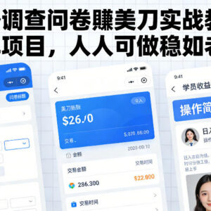 海外调查问卷赚美刀实战教学 0基础可做稳定老牌副业项目-雨叶虚拟资源网