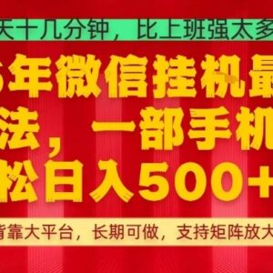 2026年最新微信挂机项目玩法 手机操作耗时短支持矩阵放大-雨叶虚拟资源网
