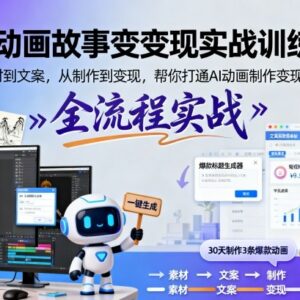 AI动画故事变现实战训练营 从制作到变现全流程教学-雨叶虚拟资源网