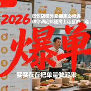 2026餐饮外卖商家运营必修课 全流程实操教你提升店铺单量-雨叶虚拟资源网