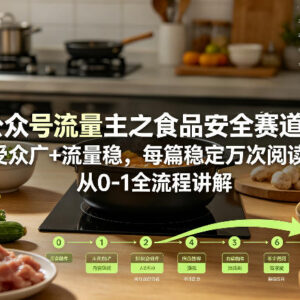 公众号流量主食品安全赛道从0到1运营指南 受众广流量稳易上手-雨叶虚拟资源网