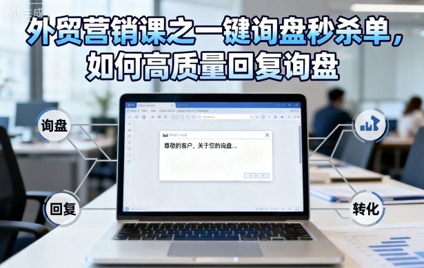 外贸营销课程分享 一键询盘及高质量客户询盘回复方法讲解