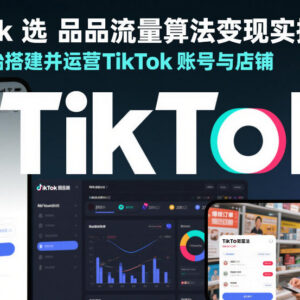 TikTok选品流量算法变现实操 从零搭建运营账号与店铺全指南-雨叶虚拟资源网
