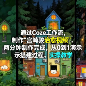 使用Coze工作流制作宫崎骏治愈视频 零基础2分钟完成0到1搭建实操教学-雨叶虚拟资源网
