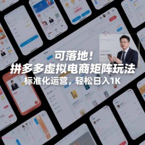 可落地的拼多多虚拟电商矩阵玩法 标准化运营实操攻略-雨叶虚拟资源网