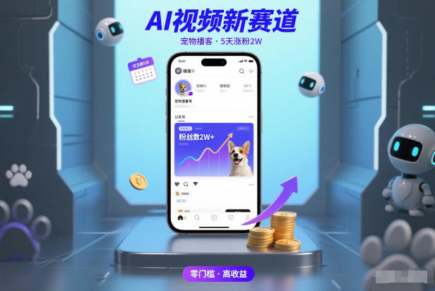 AI宠物播客蓝海赛道玩法解析 新号注册5天涨粉2万收益可观