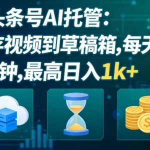 头条号AI托管副业实操指南 每天5分钟操作最高可日入千元-雨叶虚拟资源网