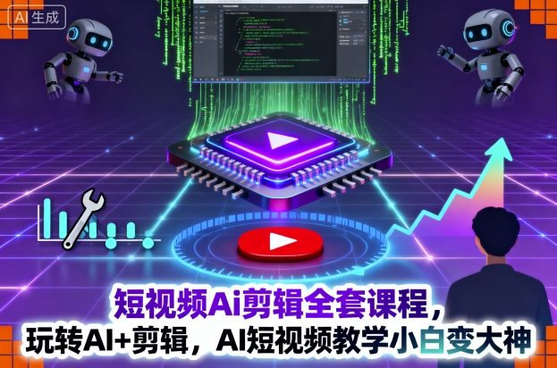 短视频AI剪辑全套实操课程 剪映入门到AI进阶新手快速上手