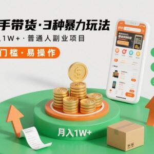 快手无直播无囤货带货3种玩法 普通人低门槛副业增收攻略-雨叶虚拟资源网